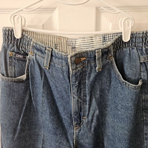 Vintage Lee Jeans Womens Size 12 Blue Tapered Leg High Rise Mom Pleated Denim - Picture 4 of 9